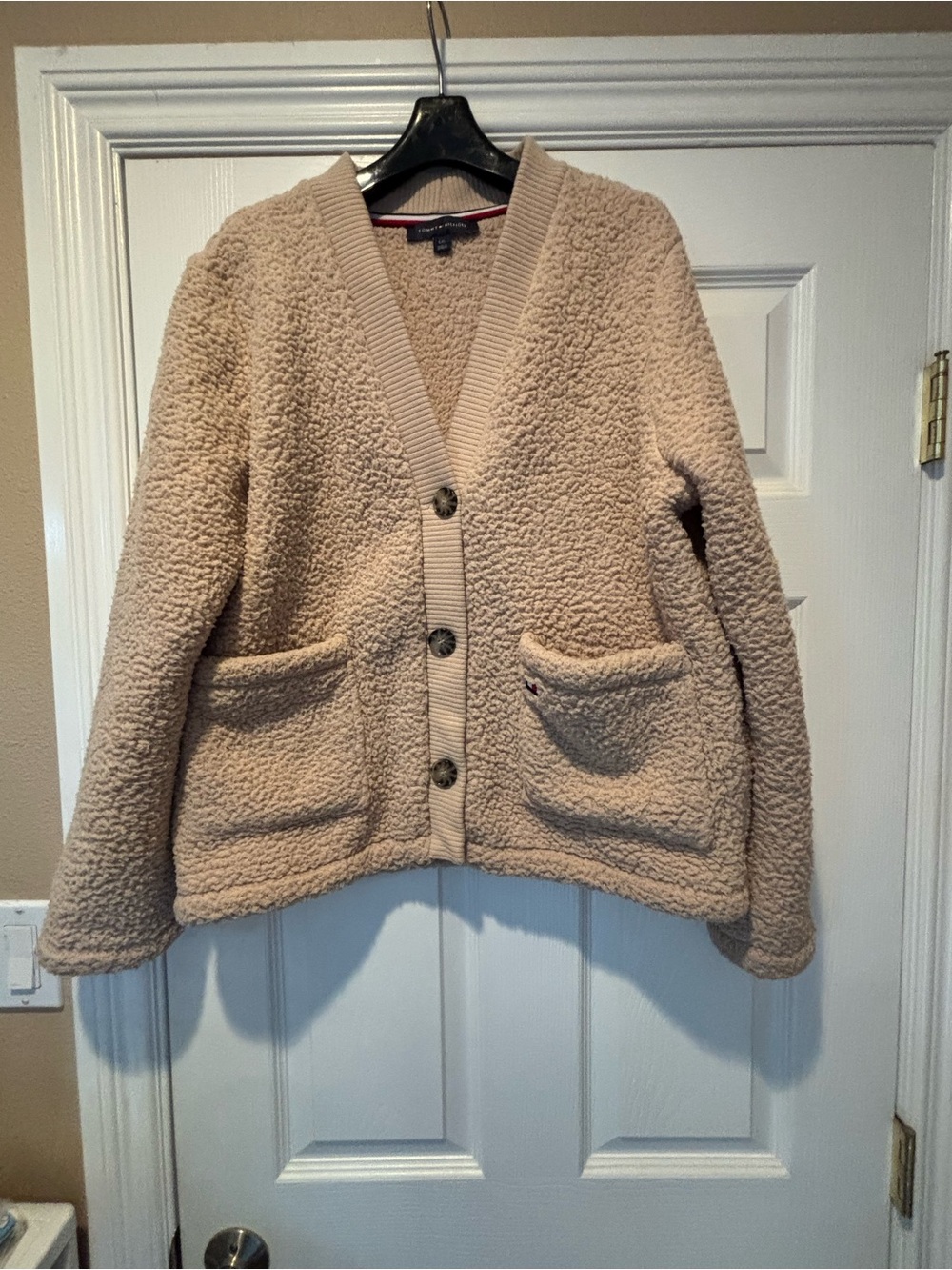 Tommy Hilfiger Beige Teddy Button-Up Jacket